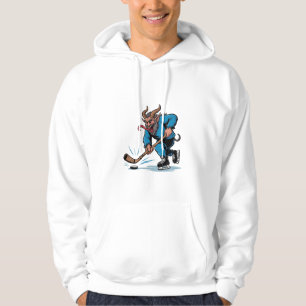 Enge Krampus die ijshockey speelt met Kerstmis Hoodie
