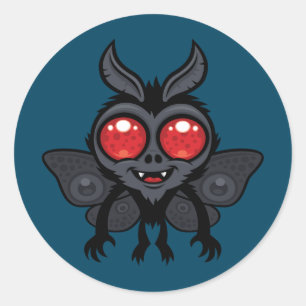 Enge Kute Cryptid Mothman Monster Ronde Sticker