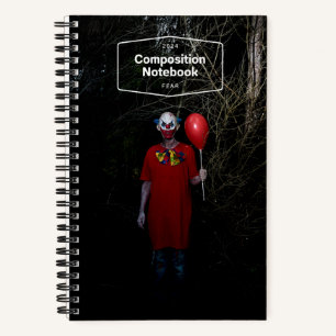 Enge kwaadaardige clown horror notitieboek