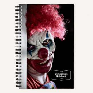 Enge kwaadaardige clown horror notitieboek