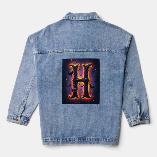Enge Letter H Mannen Denim Jacket (Achterkant)