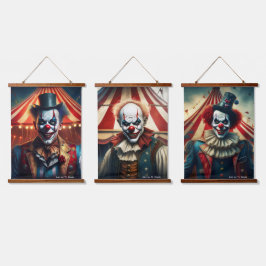 Enge mannelijke clowns muurrol set hangend wandkleed
