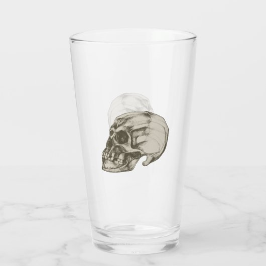 enge menselijke schedel glas (Achterkant)