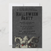 Enge Monster Halloween Party Kaart (Voorkant)