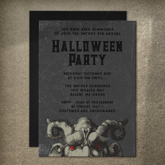 Enge Monster Halloween Party Kaart