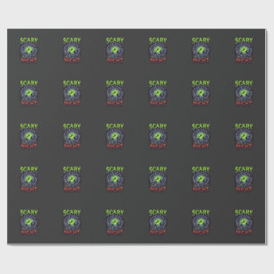 Enge Nacht Heksen Vleermuisgrot Neon Vortex Skelet Cadeaupapier