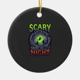 Enge Nacht Heksen Vleermuisgrot Neon Vortex Skelet Keramisch Ornament