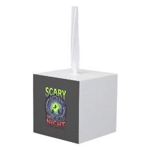Enge Nacht Heksen Vleermuisgrot Neon Vortex Skelet Kubus Ornament