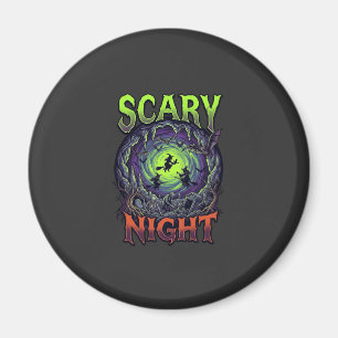 Enge Nacht Heksen Vleermuisgrot Neon Vortex Skelet Magneet