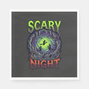 Enge Nacht Heksen Vleermuisgrot Neon Vortex Skelet Servet
