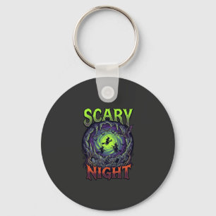 Enge Nacht Heksen Vleermuisgrot Neon Vortex Skelet Sleutelhanger