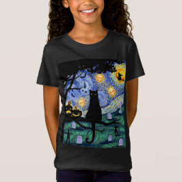 Enge Nacht Kat Halloween T-shirt