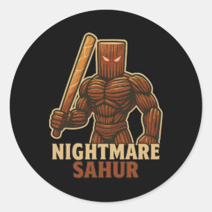 Enge Nacht Sahur - Grappige Italiaanse Brainrot Ki Ronde Sticker
