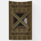 Enge nep gebroken raam met spook Jouw tekst Spandoek (Verticaal)