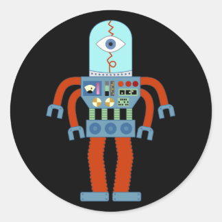 Enge oogbol robot ronde sticker
