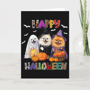 Enge Pembroke Pomeranian Hond Heksenhoed Halloween Kaart