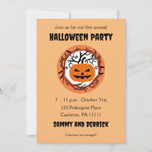 Enge Pompoen Halloween Feest Uitnodigingen