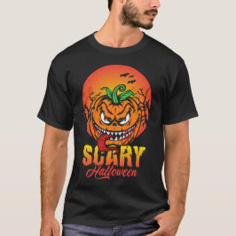 enge pompoen in het halloween t-shirt