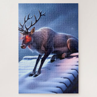 Enge rendieren op het dak! legpuzzel