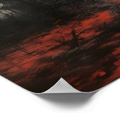 enge rode acryl spookhuis Halloween print (Hoek)