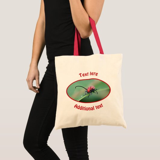 Enge rode bug Natuur gepersonaliseerd Tote Bag (Voorkant (product))