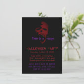 Enge Rode Gothic Schedel Halloween Feestuitnodigin Kaart (Staand voorkant)