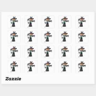 Enge Schattige Kerstmis Schurk Donkere Feestdag Ka Vierkante Sticker