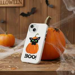 Enge Schattigee zwarte Kat Boo! Halloween iPhone C