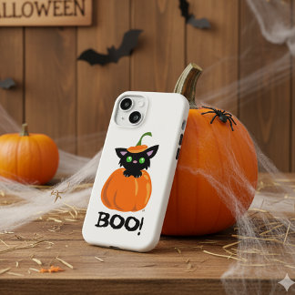Enge Schattigee zwarte Kat Boo! Halloween iPhone C