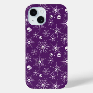 Enge schedel Creepmas Kerst Sneeuwvlokken paarse
