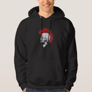 Enge schedel met rood Mohawk kapsel Hoodie