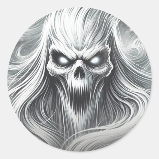 Enge schreeuwende Poltergeist Ghost Halloween Part Ronde Sticker (Voorkant)