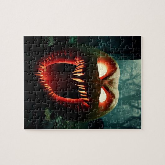 Enge schreeuwende pompoen legpuzzel (Horizontaal)