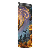 Enge Skelet Hand Holding Pompoen Thermosbeker (Geroteerd rechts)