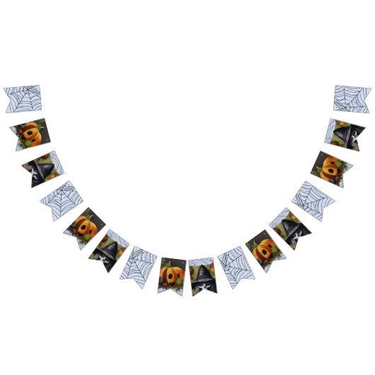 Enge Skelet Heks voor een griezelig Halloween Fees Vlaggetjes (Alle)