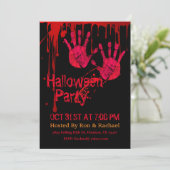 Enge Spooky Bloody Hands Volwassen Halloween Kaart (Staand voorkant)