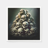 Enge stapel van schreeuwende schedels Halloween Pa Servet (Voorkant)