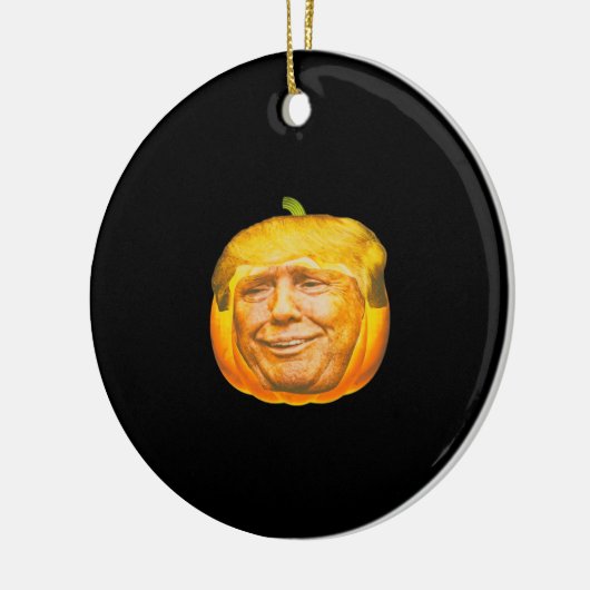 Enge Trumpkin Pumpkin Halloween Party Design Keramisch Ornament (Links)