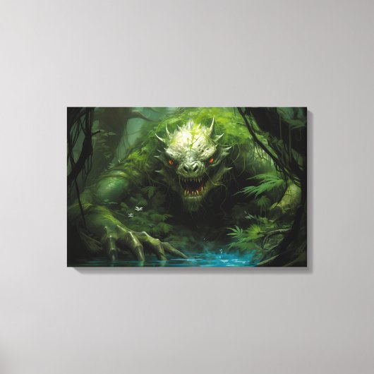 Enge Verborgen Monster in Tropisch Bos Canvas Afdruk (Voorkant)