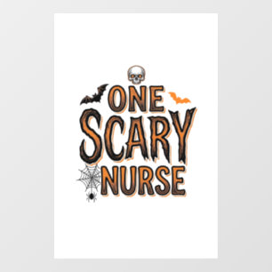 Enge Verpleegster Halloween Vintage Gravure Shirt Raamsticker
