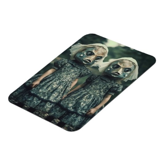 Enge vis tweeling horror film fans magneet (Linkerzijde)