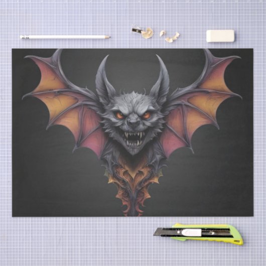 Enge vleermuisinkttekening, ontkoppeld weefselpapi tissuepapier (Craft)