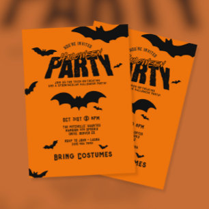 Enge vleermuizen Halloween Party Kaart