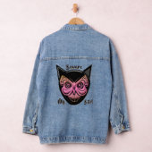Enge vlinder kat schedel denim jas denim jacket (Hangar)