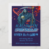 Enge Volwassen Grim Reaper Halloween Party Kaart (Voorkant)