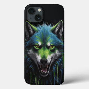 Enge weerwolf tinten neon groen iPhone 13 hoesje