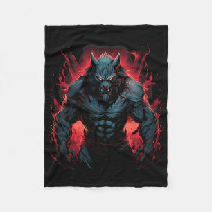 Enge weerwolf volle maan Halloween kostuum horror Fleece Deken