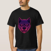 Enge Wolf: Neon T-shirt Kunst (Voorkant)