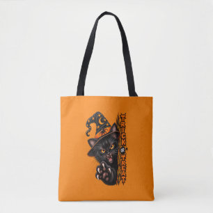 Enge Zwarte Kat Heks Trick or Treat Halloween Draagtas