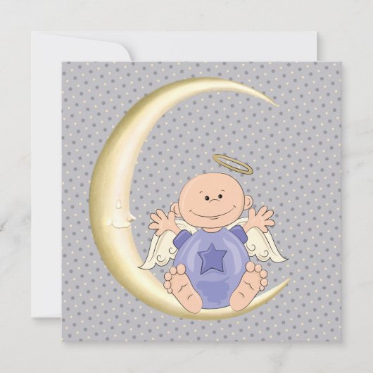 Engel Baby Jongen Shower Kaart (Voorkant)